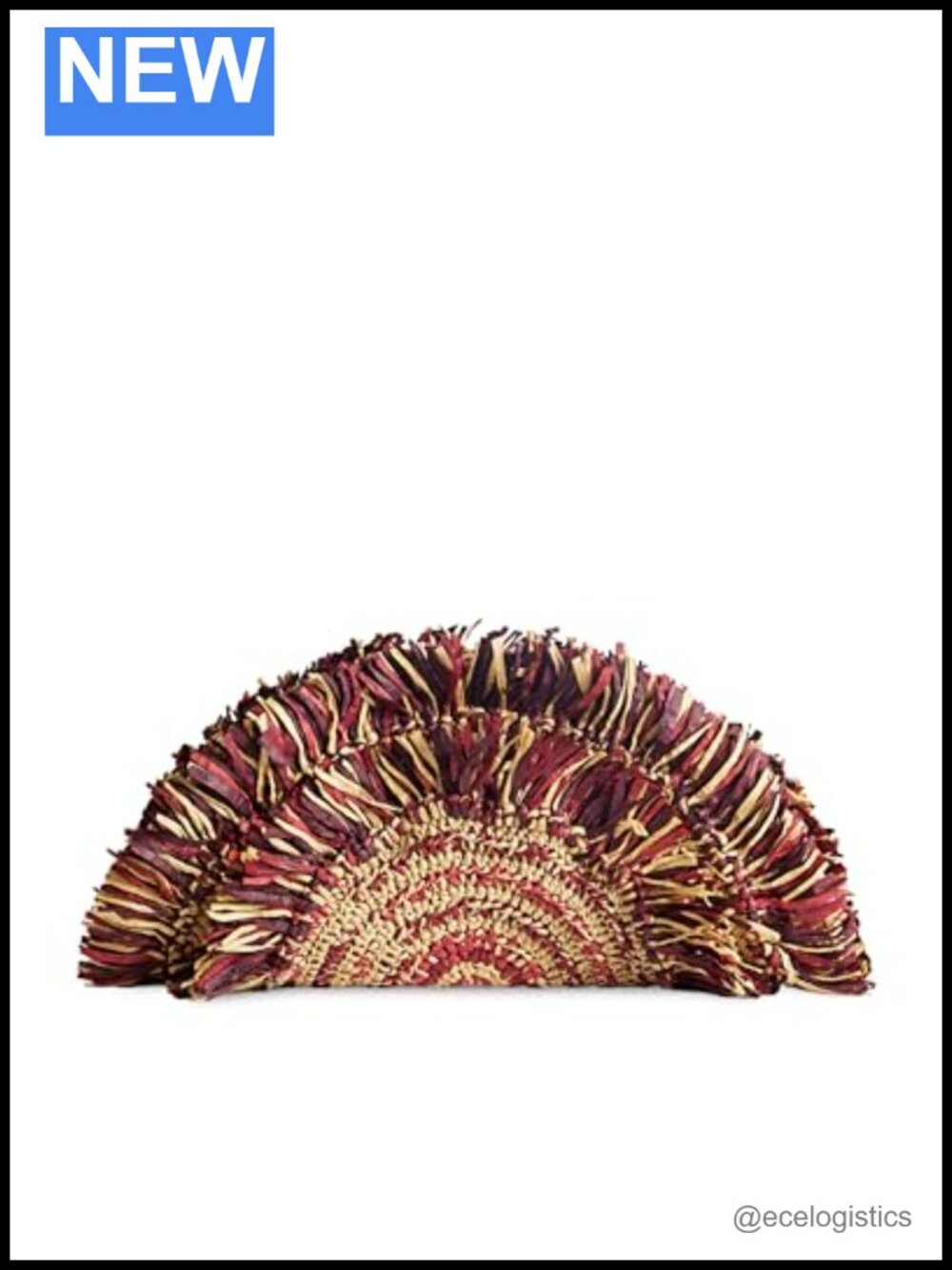 Raffia Fringe Clutch Handbag with Magnetic Closure Lightweight Evening Bag